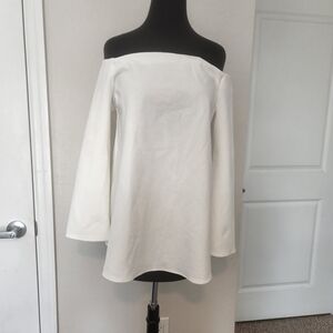 Tuckernuck White Off-Shoulder Long Sleeve Dress